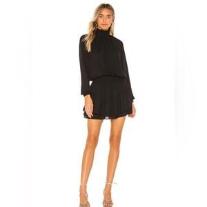 Revolve Krisa Smocked Waist Turtleneck Dress, Holiday, Party, Cocktails, L